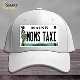 Moms Taxi Maine Novelty License Plate Hat Cotton / White