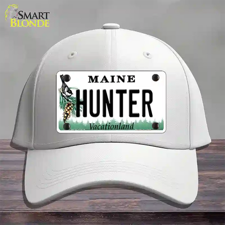 Hunter Maine Novelty License Plate Hat Cotton / White