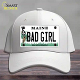 Bad Girl Maine Novelty License Plate Hat Cotton / White