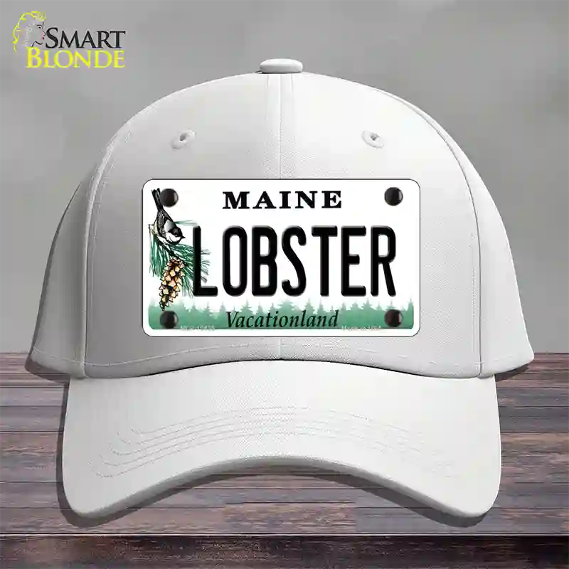 Lobster Maine Novelty License Plate Hat Cotton / White