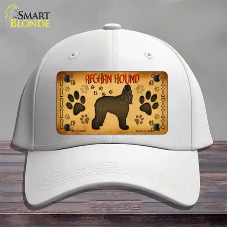 Afghan Hound Novelty License Plate Hat Cotton / White