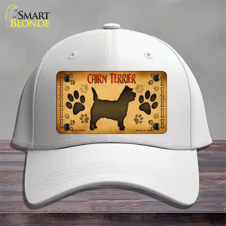 Cairn Terrier Novelty License Plate Hat Cotton / White