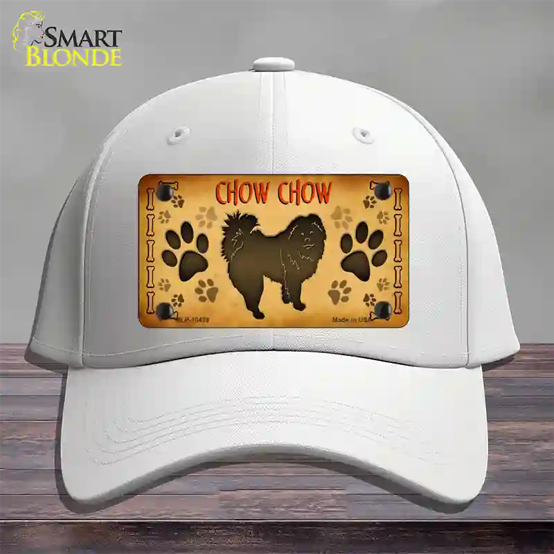 Chow Chow Novelty License Plate Hat Cotton / White