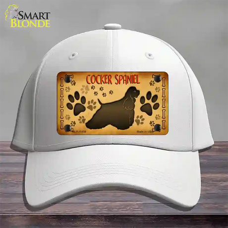 Cocker Spaniel Novelty License Plate Hat Cotton / White