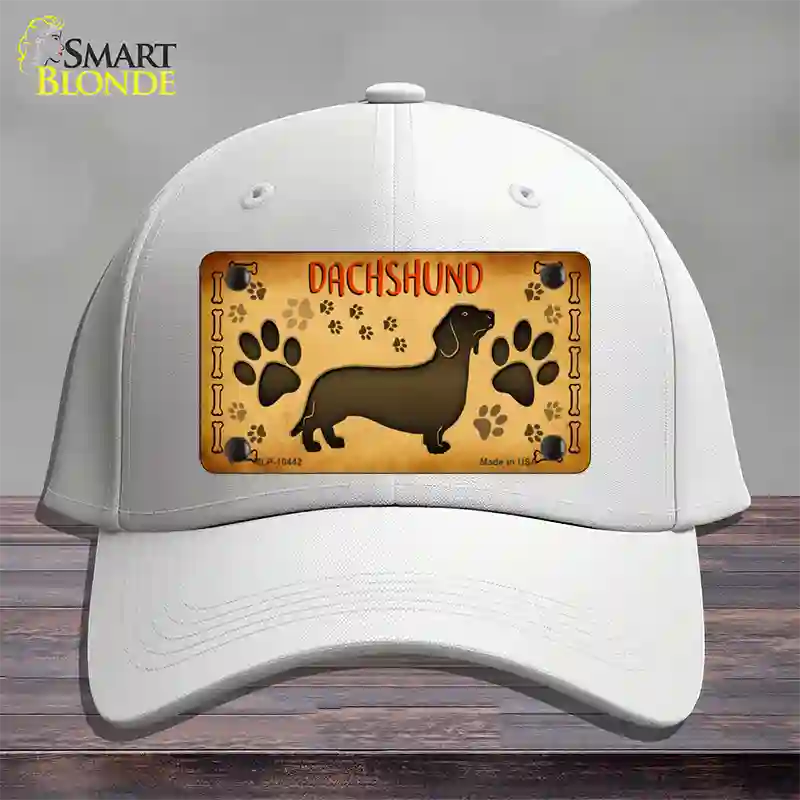 Dachshund Novelty License Plate Hat Cotton / White