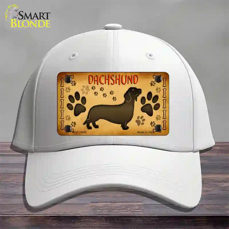 Dachshund Novelty License Plate Hat Cotton / White