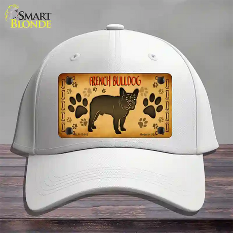 French Bulldog Novelty License Plate Hat Cotton / White