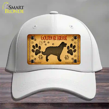 Golden Retriever Novelty License Plate Hat Cotton / White