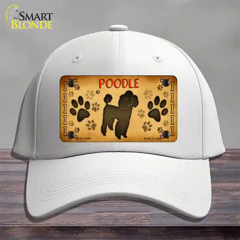 Poodle Novelty License Plate Hat Cotton / White