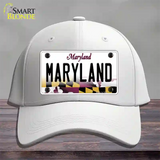 Maryland State MD Novelty License Plate Hat Cotton / White