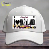 I Love Maryland Novelty License Plate Hat Cotton / White