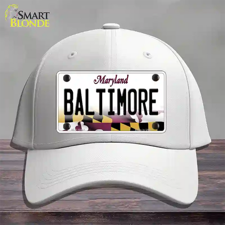 Baltimore Maryland Novelty License Plate Hat Cotton / White