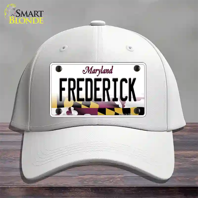 Frederick Maryland Novelty License Plate Hat Cotton / White