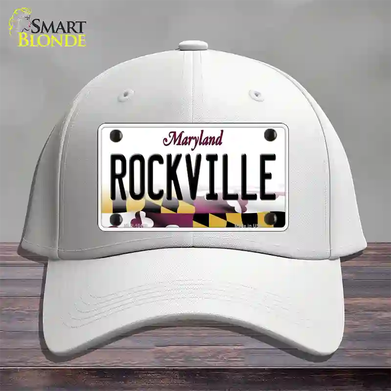 Rockville Maryland Novelty License Plate Hat Cotton / White