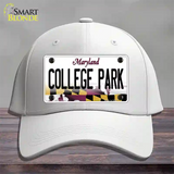 College Park Maryland Novelty License Plate Hat Cotton / White