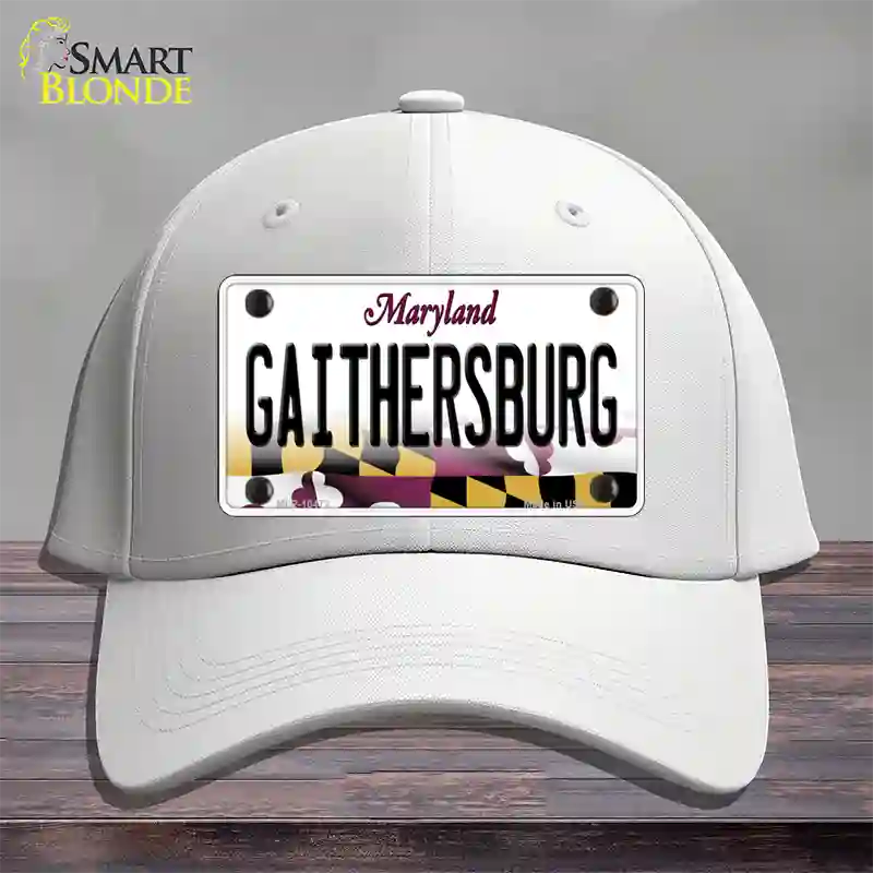 Gaithersburg Maryland Novelty License Plate Hat Cotton / White