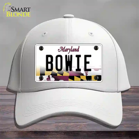 Bowie Maryland Novelty License Plate Hat Cotton / White