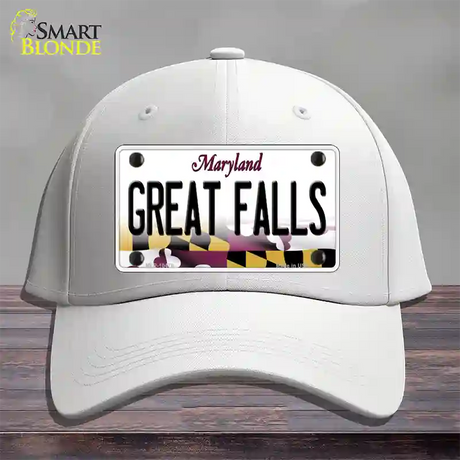 Great Falls Maryland Novelty License Plate Hat Cotton / White