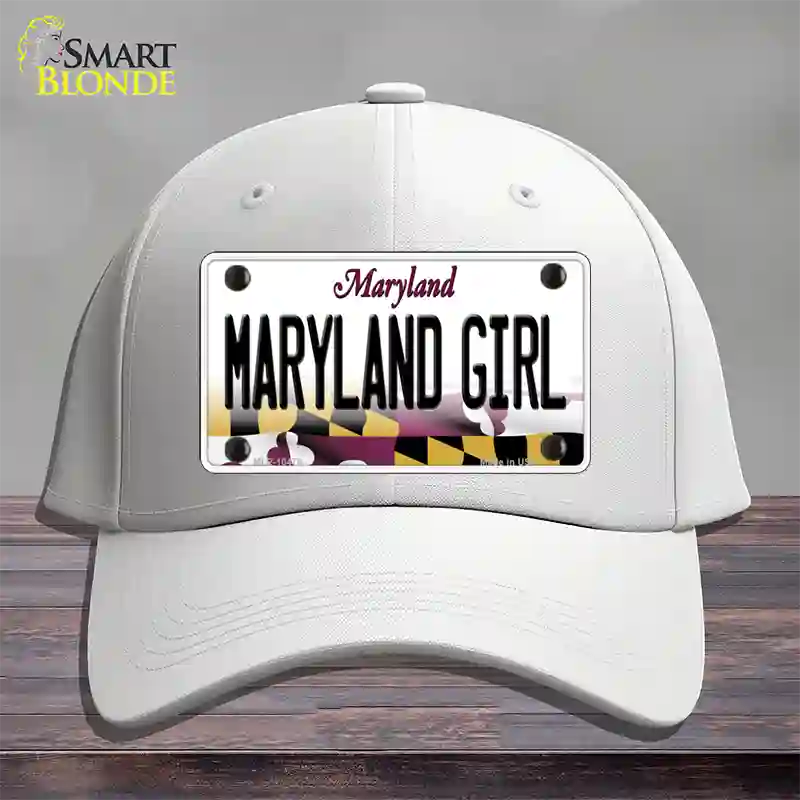 Maryland Girl Maryland Novelty License Plate Hat Cotton / White