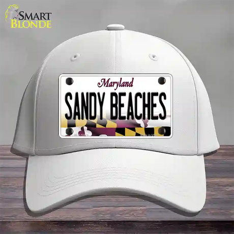 Sandy Beaches Maryland Novelty License Plate Hat Cotton / White