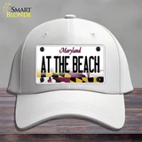 At The Beach Maryland Novelty License Plate Hat Cotton / White