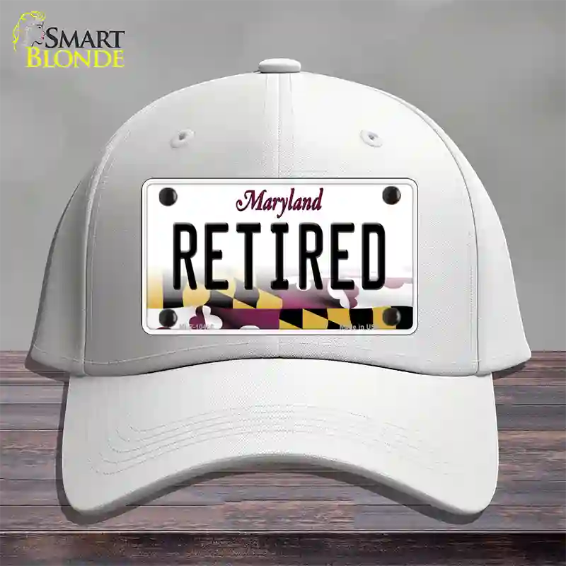 Retired Maryland Novelty License Plate Hat Cotton / White