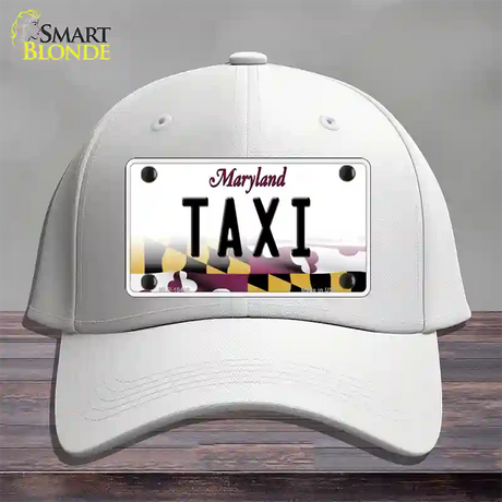 Taxi Maryland Novelty License Plate Hat Cotton / White