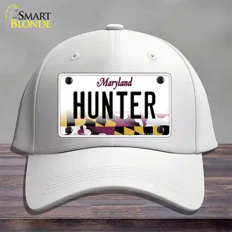 Hunter Maryland Novelty License Plate Hat Cotton / White