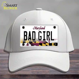 Bad Girl Maryland Novelty License Plate Hat Cotton / White