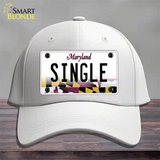 Single Maryland Novelty License Plate Hat Cotton / White