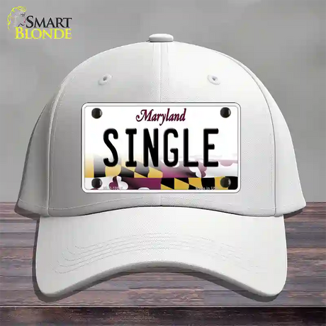 Single Maryland Novelty License Plate Hat Cotton / White