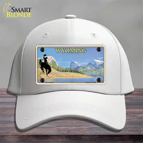 Wyoming Blank Novelty License Plate Hat Cotton / White