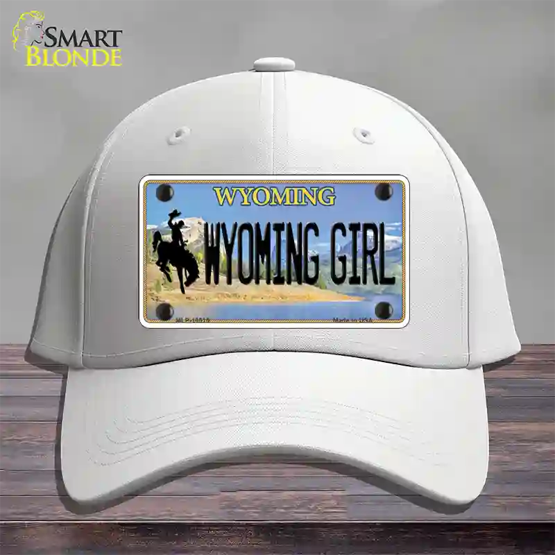 Wyoming Girl Novelty License Plate Hat Cotton / White