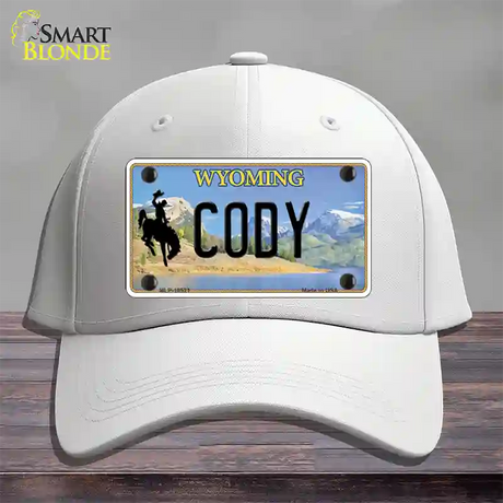 Cody Wyoming Novelty License Plate Hat Cotton / White