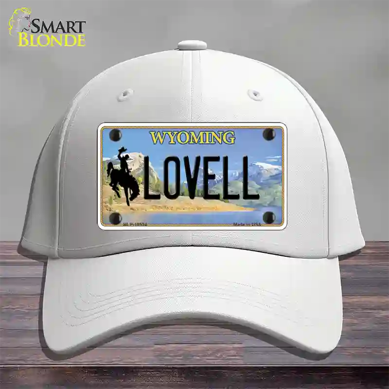 Lovell Wyoming Novelty License Plate Hat Cotton / White