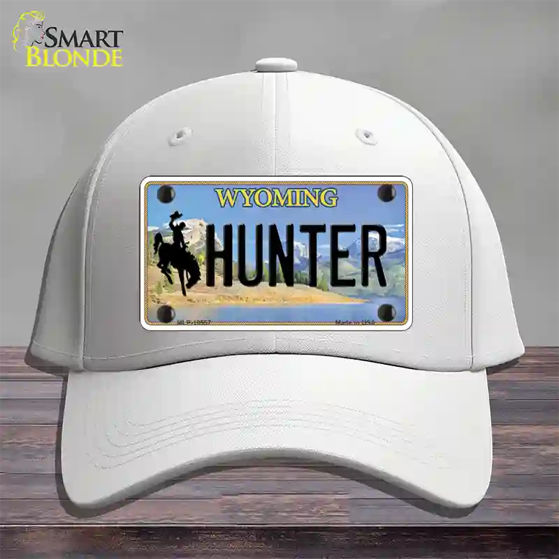 Hunter Wyoming Novelty License Plate Hat Cotton / White