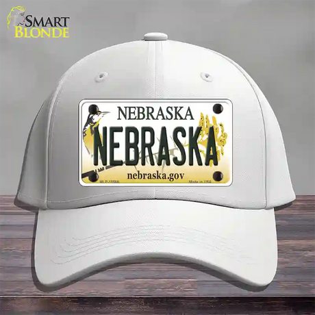 Nebraska Gov Novelty License Plate Hat Cotton / White