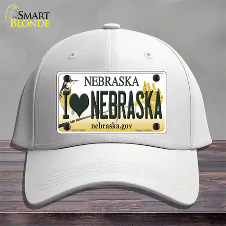 I Love Nebraska Novelty License Plate Hat Cotton / White