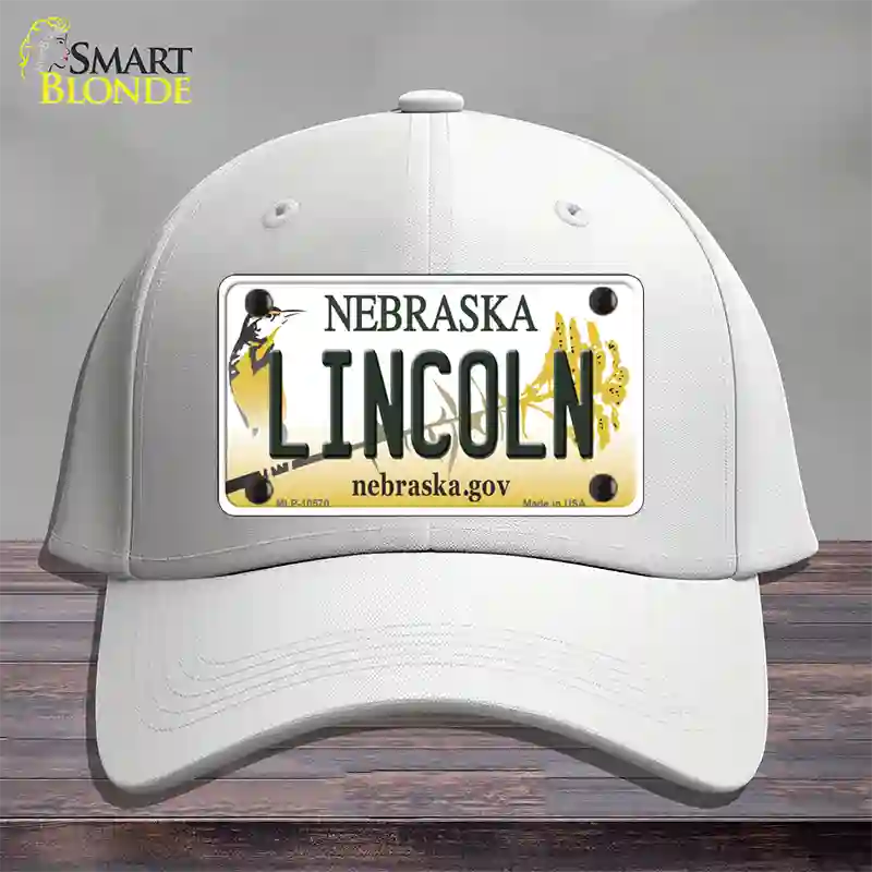 Lincoln Nebraska Novelty License Plate Hat Cotton / White