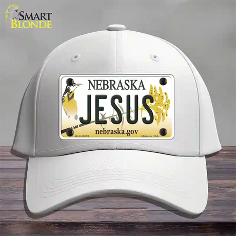 Jesus Nebraska Novelty License Plate Hat Cotton / White