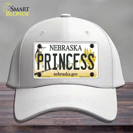 Princess Nebraska Novelty License Plate Hat Cotton / White