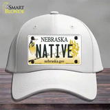 Native Nebraska Novelty License Plate Hat Cotton / White