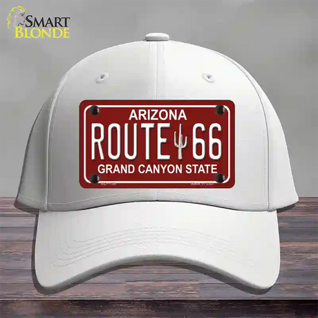 Route 66 Arizona Red Novelty License Plate Hat Cotton / White