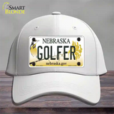 Golfer Nebraska Novelty License Plate Hat Cotton / White