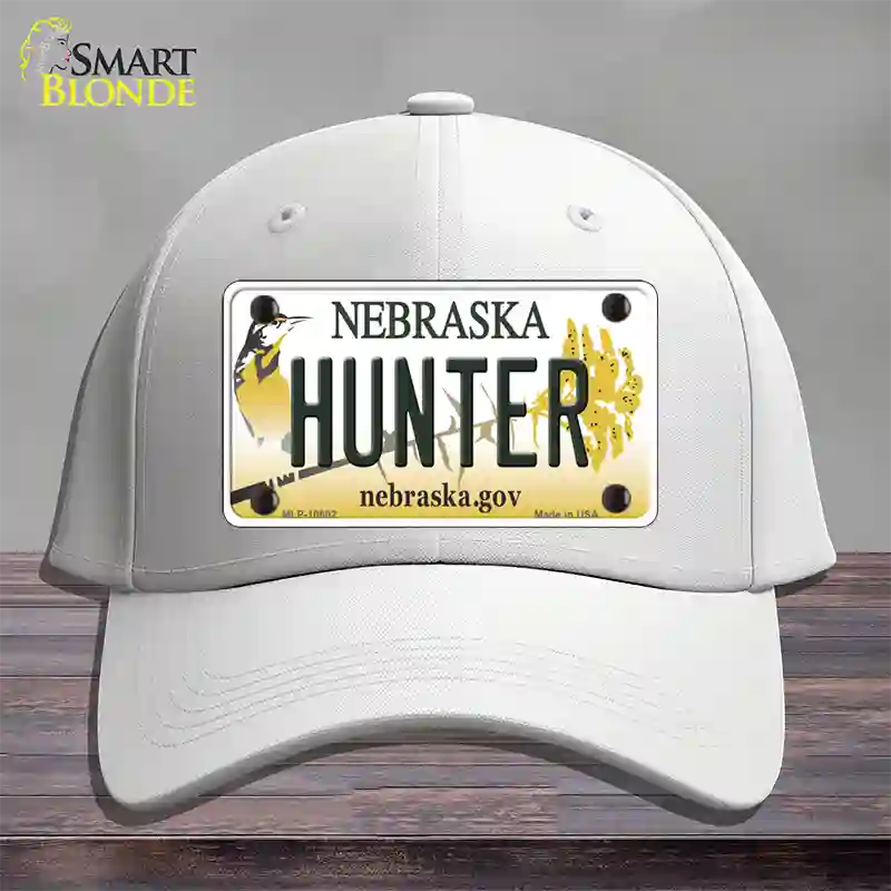 Hunter Nebraska Novelty License Plate Hat Cotton / White