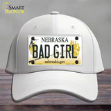 Bad Girl Nebraska Novelty License Plate Hat Cotton / White