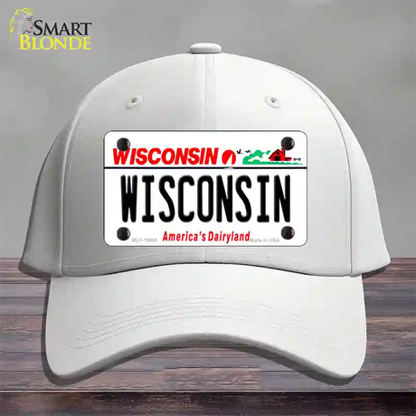 Wisconsin Dairyland Novelty License Plate Hat Cotton / White