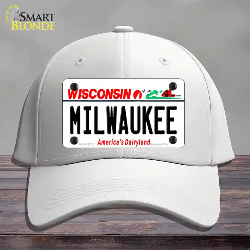 Milwaukee Wisconsin Novelty License Plate Hat Cotton / White