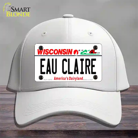 Eau Claire Wisconsin Novelty License Plate Hat Cotton / White