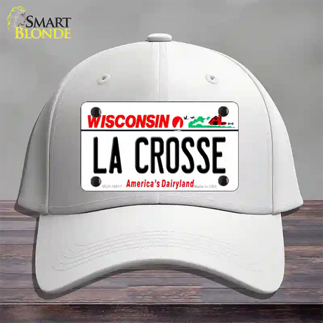 La Crosse Wisconsin Novelty License Plate Hat Cotton / White